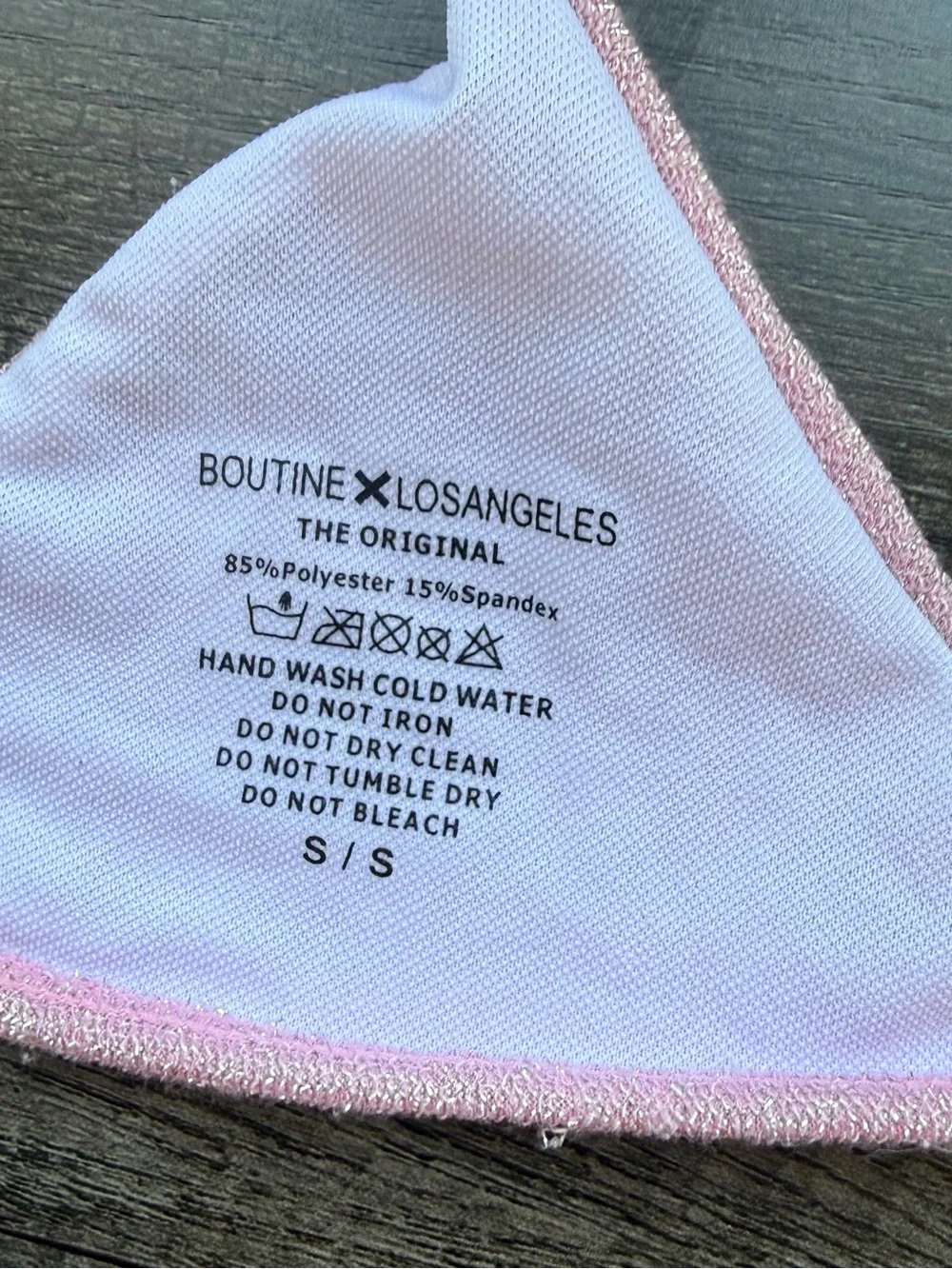 Boutine LA shimmer minimal bottom and stride top sz small pink